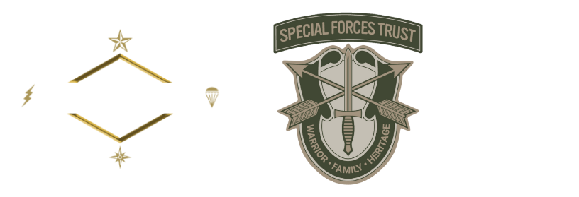 Two military logos: left shows "Three Rangers Foundation", right one displays "Special Forces Trust"